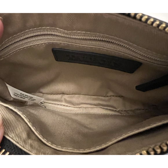 TALBOTS Black Mini Clutch Peeble Leather Wristlet Handbag Purse Quality - Picture 4 of 5